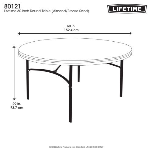 kerek összecsukható asztal 152 cm LIFETIME 80121  LG1187