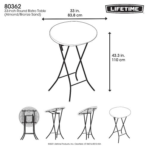 bárasztal 83 cm LIFETIME 80362 LG1188