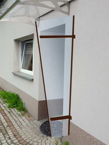 Lanitplast univerzális oldalfal előtetőhöz barna
