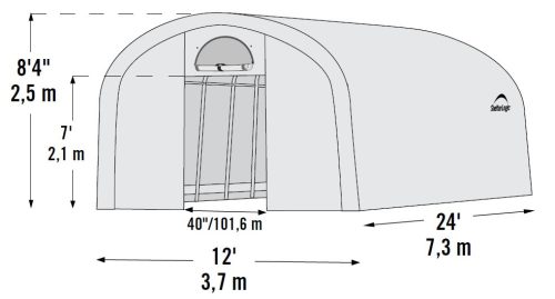 SHELTER-USA fóliasátor 3,7x7,3 m - 41 mm - 70593EU