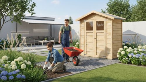 fából készült kerti ház KARIBU DAHME 1 (42558) natur LG1700
