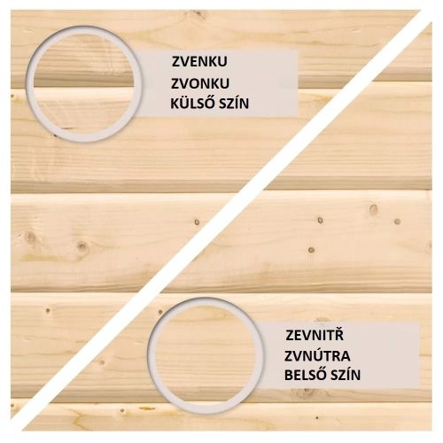 fából készült kerti ház KARIBU MERSEBURG 5 + egy menedéket 166 cm (68767) natur LG1703