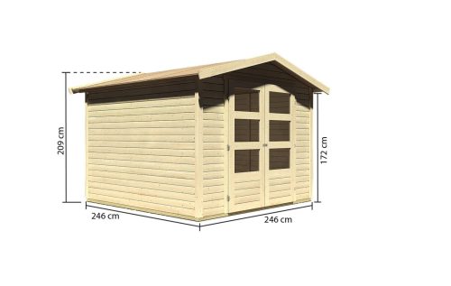 fából készült kerti ház KARIBU AMBERG 4 (82973) natur LG1705