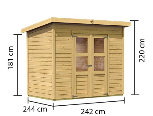 fából készült kerti ház KARIBU MERSEBURG 6 (73065) natur LG1748