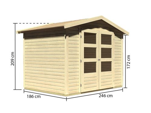 fából készült kerti ház KARIBU AMBERG 3 (82972) natur LG1755