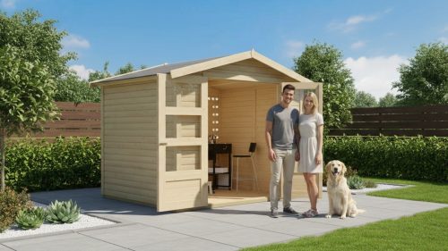 fából készült kerti ház KARIBU AMBERG 3 (82972) natur LG1755