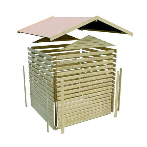 fából készült kerti ház KARIBU AMBERG 3 (82972) natur LG1755