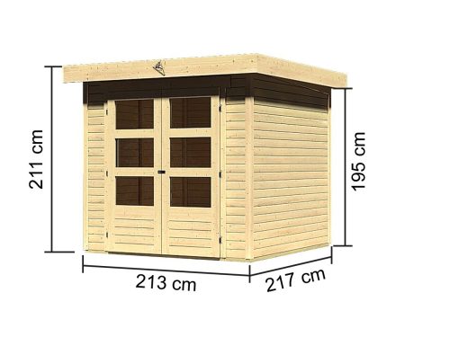 fából készült kerti ház KARIBU ASKOLA 2 (73059) natur LG1756