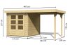 fából készült kerti ház KARIBU ASKOLA 2 + egy menedéket 240 cm (73245) natur LG1762