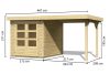 fából készült kerti ház KARIBU ASKOLA 2 + egy menedéket 240 cm (73245) natur LG1762