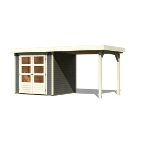   fából készült kerti ház KARIBU ASKOLA 2 + egy menedéket 240 cm (82904) terragrau LG1763