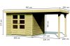fából készült kerti ház KARIBU ASKOLA 3 + egy menedéket  240 cm (73246) natur LG1764