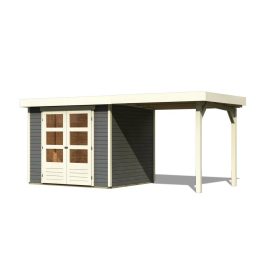   fából készült kerti ház KARIBU ASKOLA 3 + egy menedéket 240 cm (82905) terragrau LG1765