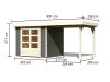 fából készült kerti ház KARIBU ASKOLA 3 + egy menedéket 240 cm (82905) terragrau LG1765