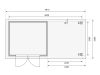 fából készült kerti ház KARIBU ASKOLA 3 + egy menedéket 240 cm (82905) terragrau LG1765