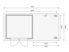 fából készült kerti ház KARIBU ASKOLA 3 + egy menedéket 240 cm (82905) terragrau LG1765