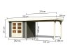 fából készült kerti ház KARIBU ASKOLA 3 + egy menedéket 280 cm (82924) terragrau LG1769