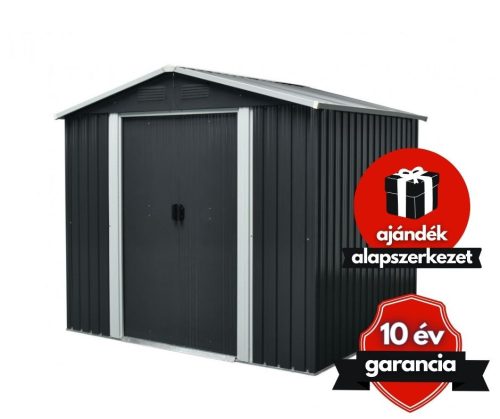 Kerti szerszámtároló ház kb. 2,9 X 1,6 méter alapterület, fém, antracit MAXTORE 106 