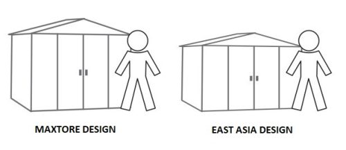 Kerti szerszámtároló ház kb. 3 X 2,5 méter alapterület, fém, zöld-fehér  MAXTORE 1012 