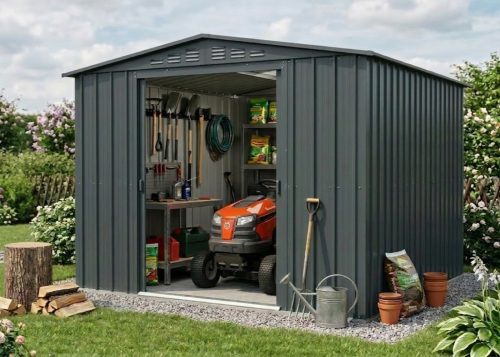 fém kerti ház GLOBEL 108 ANTRACIT + napfénytetővel LG2070