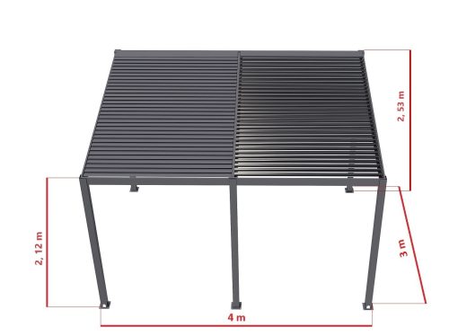 alumínium bioklimatikus pergola LANITPLAST STANDARD 4x3 m LG2081