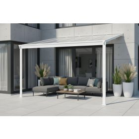   alumínium pergola LANITPLAST WALL 33 fehér + clear PC LG2085