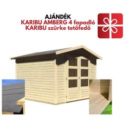   KARIBU AMBERG 4 fából készült kerti ház + ajándék padló + tetőfedő anyag 