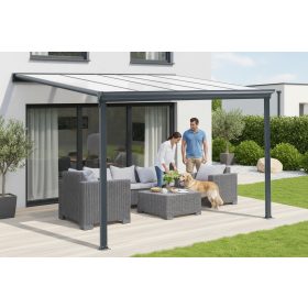   alumínium pergola LANITPLAST WALL 33 antracit + opal PC LG2118
