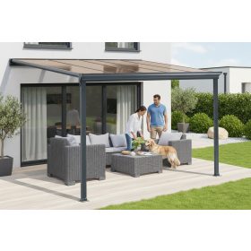   alumínium pergola LANITPLAST WALL 33 antracit + bronz PC LG2120