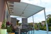 LanitPlast WALL 33 Alumínium pergola a falhoz, méretek 3,12 x 3 m, fehér szín, tető - polikarbonát bronz 6 mm.
