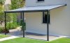 LanitPlast WALL 43 Alumínium pergola a falhoz, méretek 4,35 x 3 m, antracit színű, tető - átlátszó polikarbonát clear 6 mm .