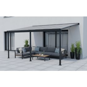   alumínium pergola LANITPLAST WALL 43 antracit + clear PC LG2123