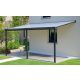 LanitPlast WALL 43 Alumínium pergola a falhoz, méretek 4,35 x 3 m, antracit színű, tető - átlátszó polikarbonát clear 6 mm .