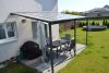 LanitPlast WALL 43 Alumínium pergola a falhoz, méretek 4,35 x 3 m, antracit színű, tető - polikarbonát opal 6 mm
