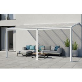   alumínium pergola LANITPLAST WALL 43 fehér + clear PC LG2126