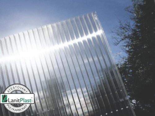 alumínium pergola LANITPLAST WALL 43 fehér + clear PC LG2126