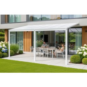   alumínium pergola LANITPLAST WALL 43 fehér + opal PC LG2127