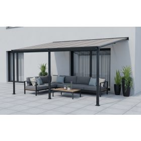   alumínium pergola LANITPLAST WALL 53 antracit + bronz PC LG2128