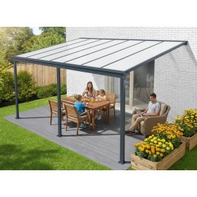   alumínium pergola LANITPLAST WALL 53 antracit + opal PC LG2130