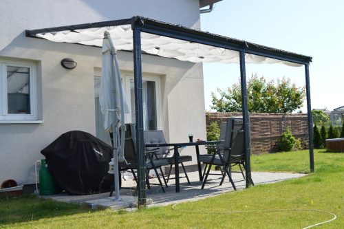 alumínium pergola LANITPLAST WALL 53 antracit + opal PC LG2130