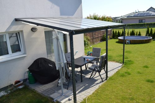 alumínium pergola LANITPLAST WALL 53 antracit + opal PC LG2130