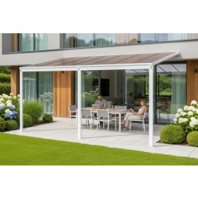   alumínium pergola LANITPLAST WALL 53 fehér + bronz PC LG2131