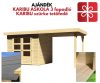 KARIBU ASKOLA 3 fából készült kerti ház 240cm előtetővel + ajándék padló + tetőfedő anyag