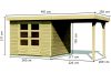 KARIBU ASKOLA 3 fából készült kerti ház 240cm előtetővel + ajándék padló + tetőfedő anyag