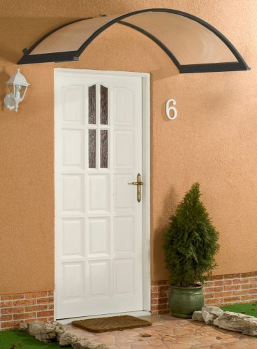 LanitPlast ONYX, ALU bejárati tető fehér, szélesség 1600 x mélység 900 mm, kamrás polikarbonát 4,5 mm