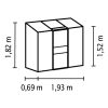 üvegház VITAVIA IDA 1300 PC 4 mm ezüst színű LG218