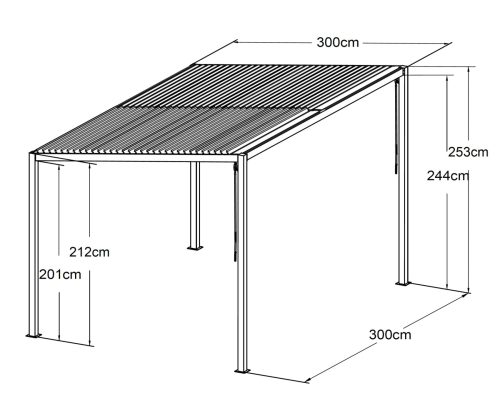 alumínium bioklimatikus pergola LANITPLAST STANDARD 3x3 m LG2299