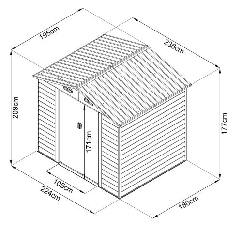 fém kerti ház LANITPLAST MAXTORE WOOD 86 LG2301