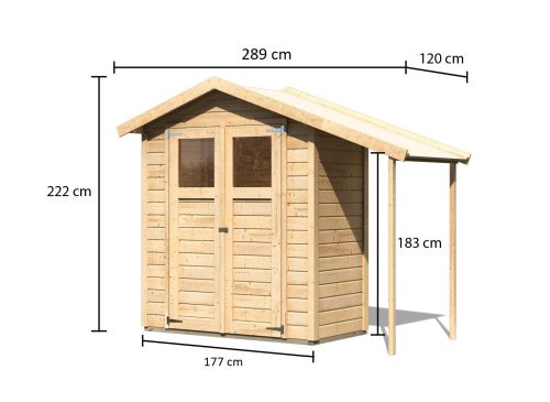fából készült kerti ház KARIBU DANA (31420) natur LG2360