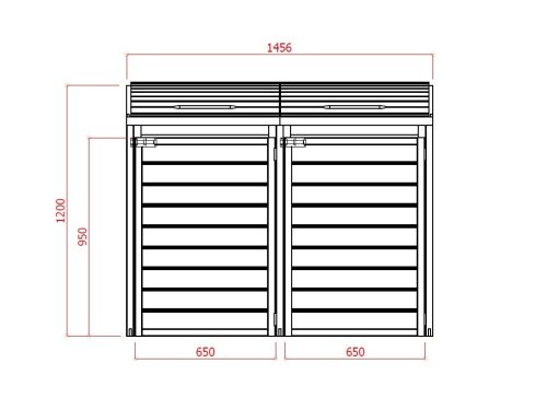 Fából készült tárolódoboz a hulladéktartály fedésére LANITPLAST S752 